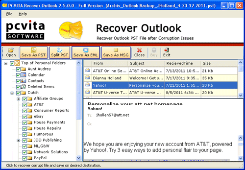 Outlook PST 2GB Recovery software