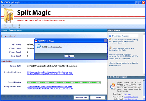 Split PST File Software screenshot